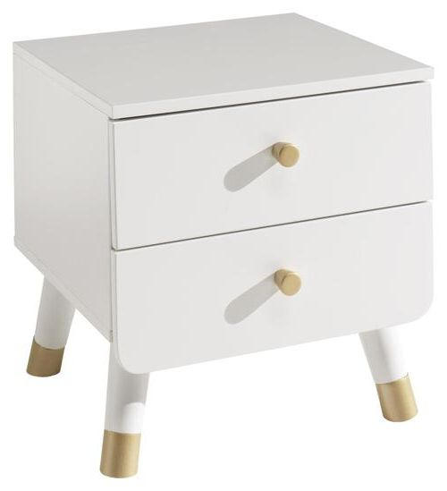 KINDERNACHTSCHRANK Weiß  - Goldfarben/Weiß, KONVENTIONELL, Holzwerkstoff/Kunststoff (43/45,20/40cm) - MID.YOU