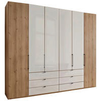 FALTTÜRENSCHRANK in Champagner, Eiche Bianco  - Schieferfarben/Eiche Bianco, Konventionell, Glas/Holzwerkstoff (250/236/58cm) - Dieter Knoll