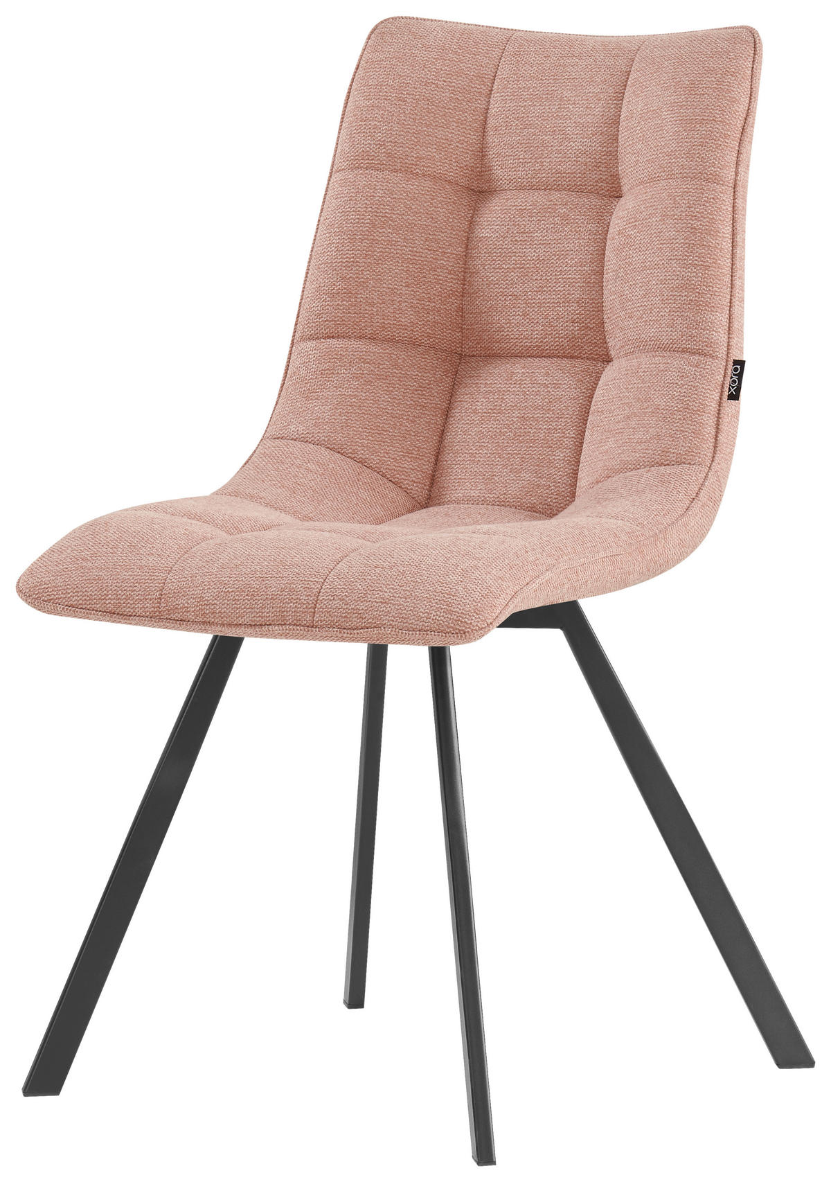 STUHL Leinenoptik Rosa, Schwarz  - Schwarz/Rosa, Design, Textil/Metall (47/86/61cm) - Xora