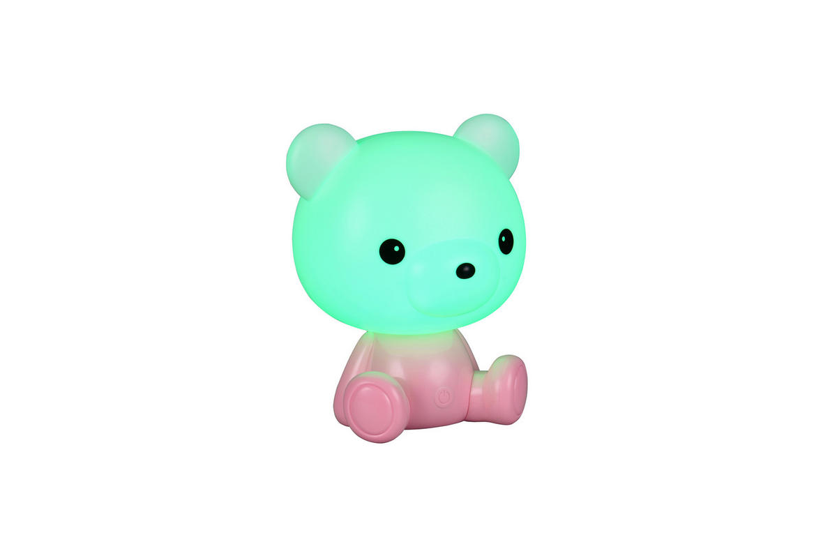 LED-TISCHLEUCHTE - Weiss/Pink, Lifestyle, Kunststoff (21/19/25,5cm)