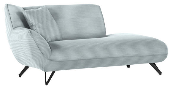 CHAISELONGUE in Feincord Mintgrün  - Schwarz/Mintgrün, Design, Textil/Metall (190/90/95cm) - Carryhome