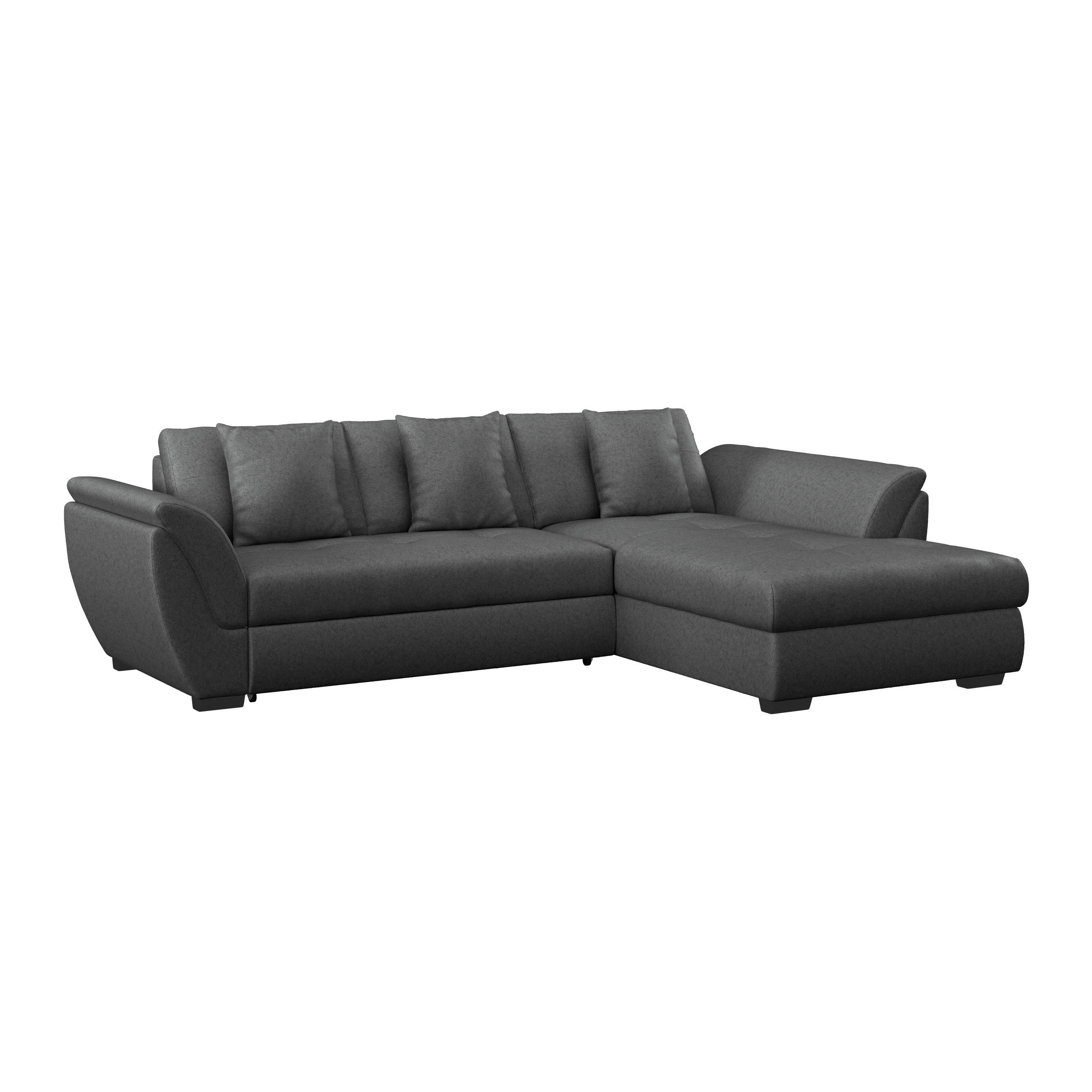 ECKSOFA Anthrazit Webstoff  - Anthrazit/Schwarz, Design, Kunststoff/Textil (278/187cm) - Livetastic