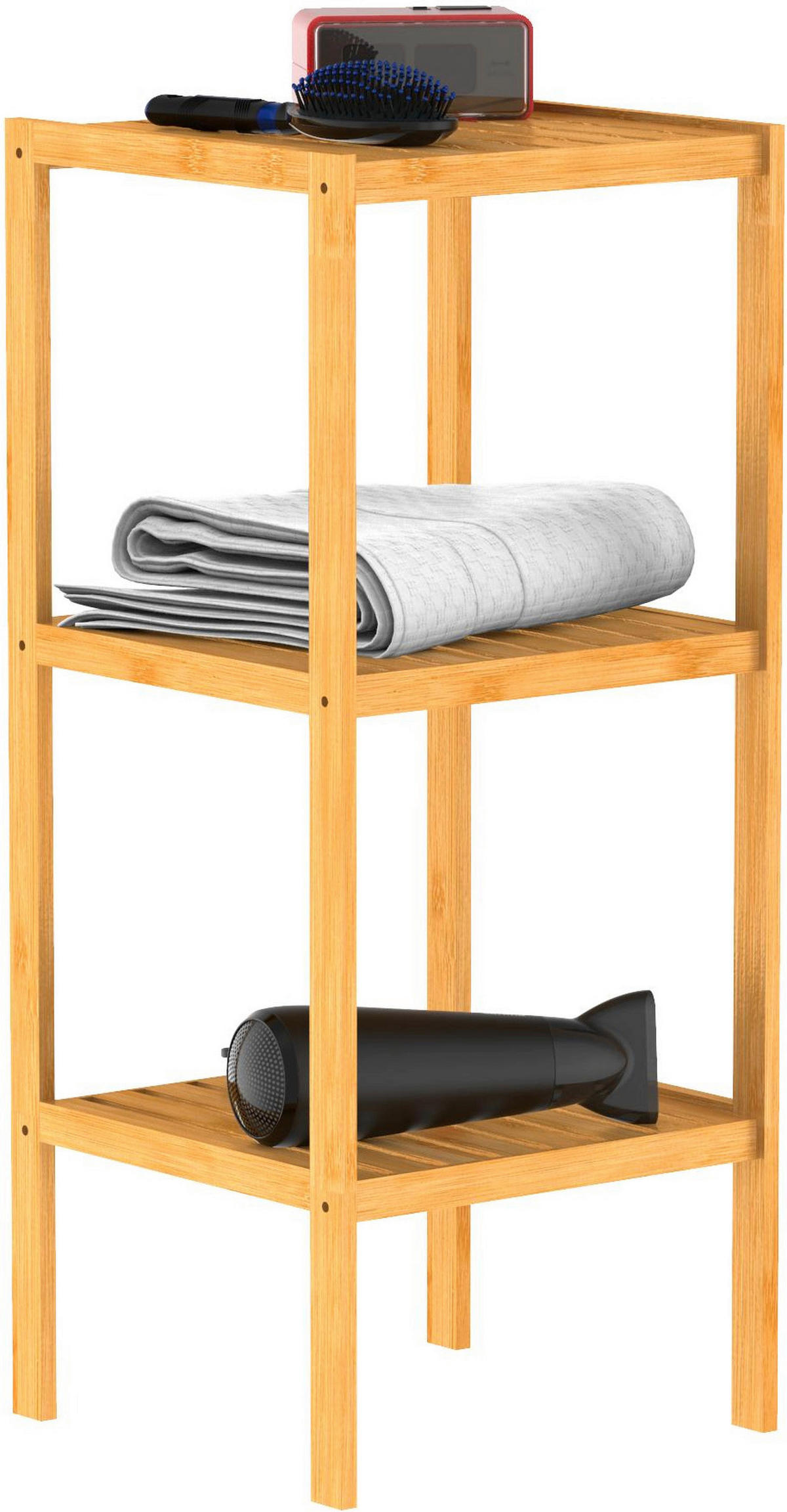 BADEZIMMERREGAL 34/80/33 cm  - Braun, Natur, Holz (34/80/33cm) - Carryhome