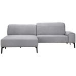 ECKSOFA in Mikrofaser Hellgrau  203/266 cm  - Hellgrau/Schwarz, Design, Textil/Metall (203/266cm) - Johann Jakob