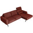 ECKSOFA Rostfarben Struktur  - Rostfarben/Schwarz, Design, Textil/Metall (262/157cm) - Novel