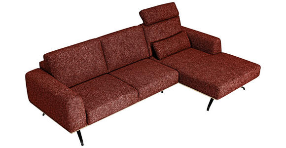 ECKSOFA Rostfarben Struktur - Rostfarben/Schwarz, Design, Textil/Metall (262/157cm) - Novel