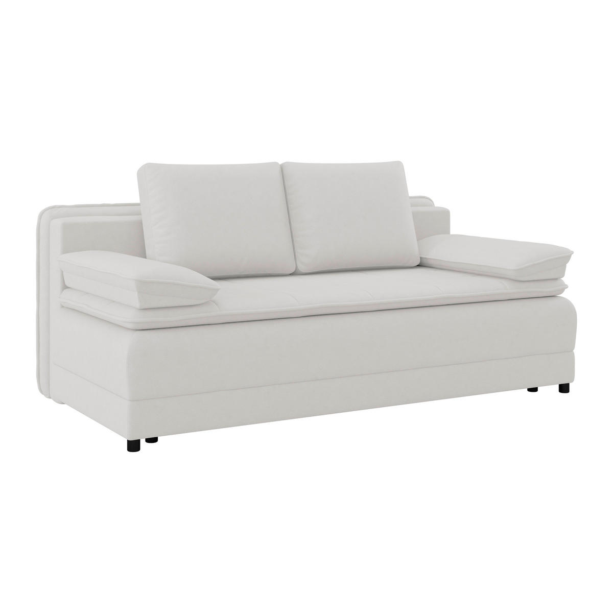 SCHLAFSOFA in Webstoff Weiss  - Weiss/Schwarz, Modern, Kunststoff/Textil (202/73-92/105cm) - MID.YOU