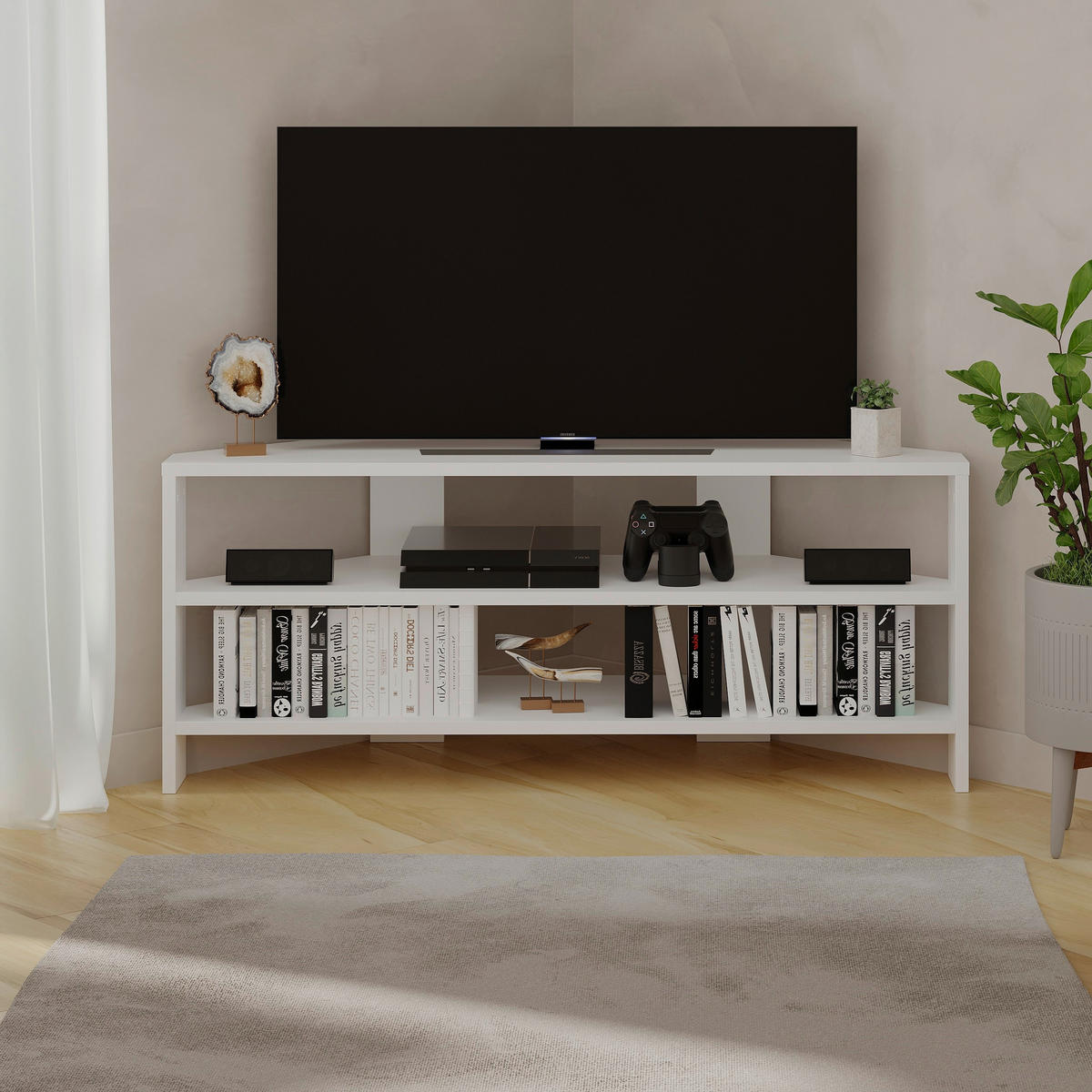 LOWBOARD  in 114/45/36 cm  - Weiss, Design, Holzwerkstoff (114/45/36cm) - Livetastic