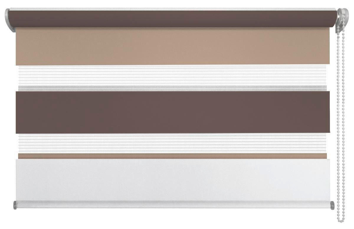 DOPPELROLLO 60/160 cm  - Hellbraun/Dunkelbraun, Design, Textil (60/160cm) - Homeware