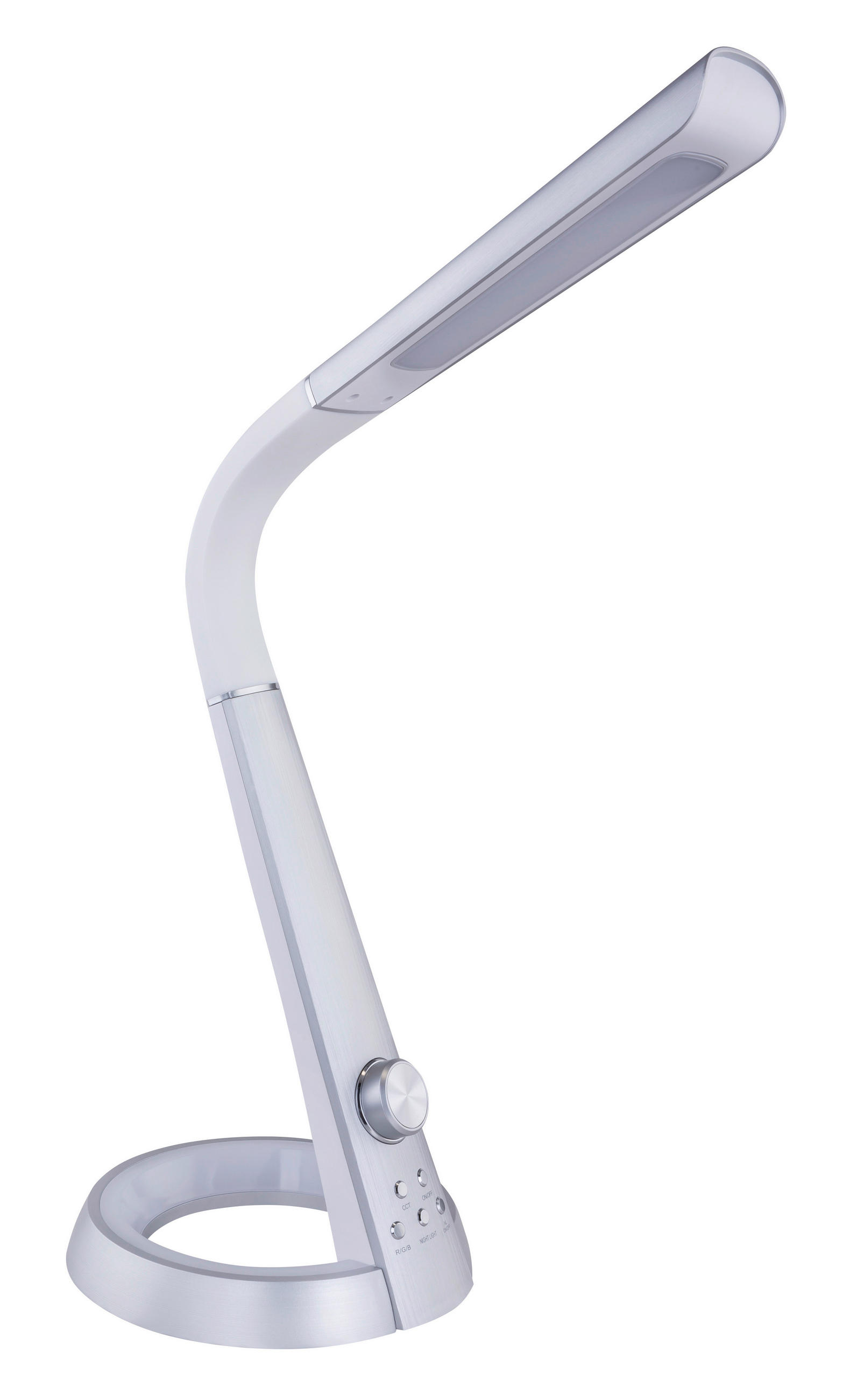 LAMPĂ DE BIROU CU LED - argintiu/alb, Design, plastic (34,3/18,3/64cm) - Novel