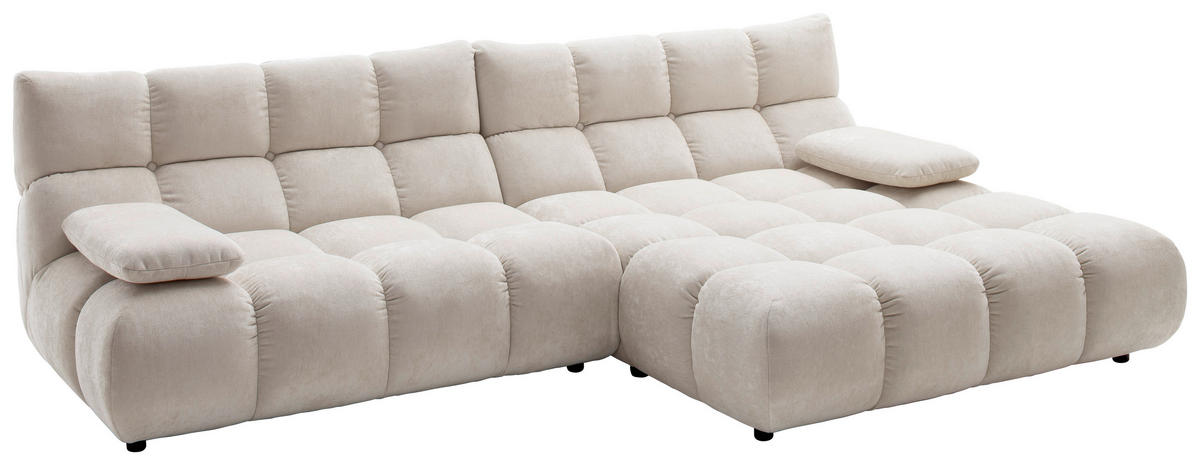 ECKSOFA  in Chenille Naturfarben  293/178 cm  - Schwarz/Naturfarben, Design, Kunststoff/Textil (293/178cm) - Pure Home Lifestyle