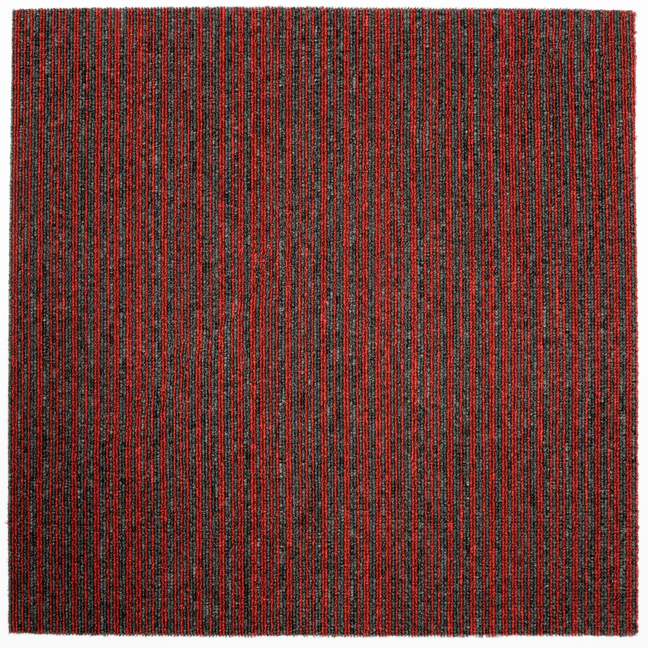 TEPPICHFLIESE Astra Stripe 420 50/50 cm in Grau, Rot  - Rot/Grau, Basics, Textil (50/50cm)