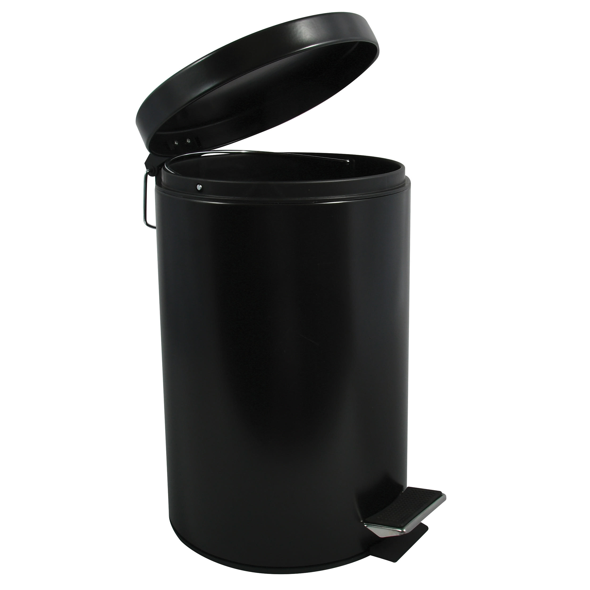 TRETEIMER STEEL 12 L  - Schwarz, Basics, Kunststoff/Metall (25.1/39.4/25.1cm) - Spirella