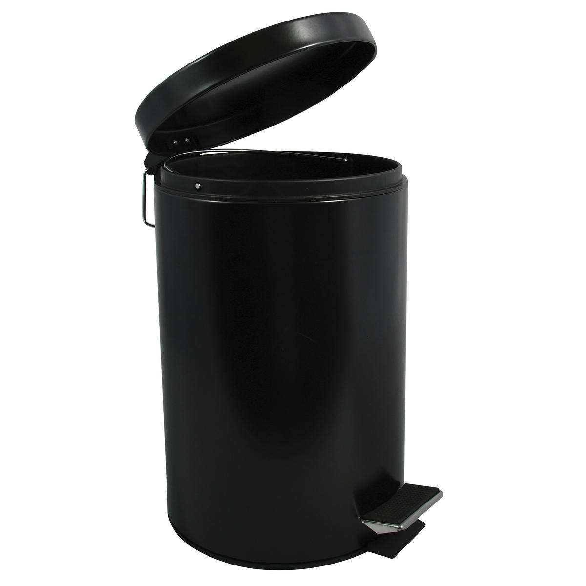 TRETEIMER STEEL 12 L  - Schwarz, Basics, Kunststoff/Metall (25.1/39.4/25.1cm) - Spirella