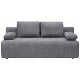 SCHLAFSOFA  in Flachgewebe Grau  - Schwarz/Grau, MODERN, Kunststoff/Textil (194/78-87/92cm) - Xora