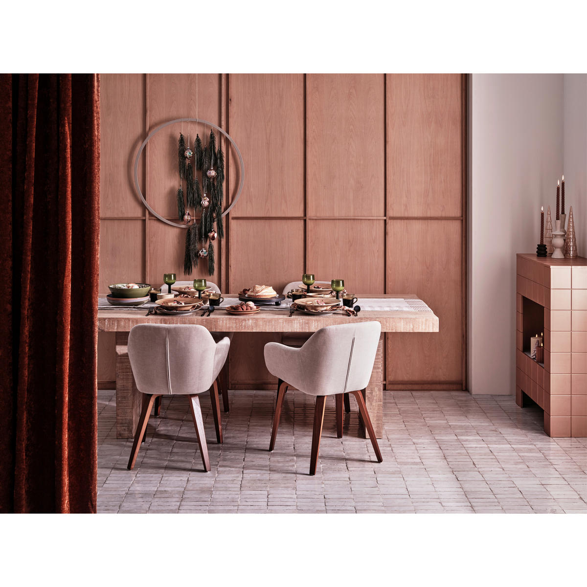 ARMLEHNSTUHL-SET 2 Stück  Webstoff  - Sandfarben/Braun, MODERN, Textil/Metall (58/80/58cm) - Livetastic