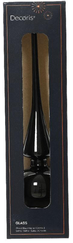 CHRISTBAUMSPITZE  - Schwarz, KONVENTIONELL, Glas (26cm)