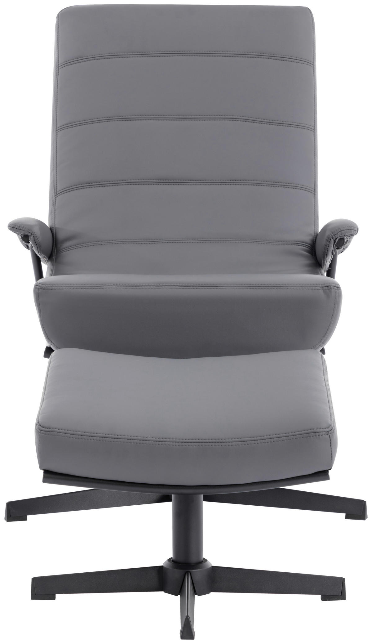 RELAXAČNÉ KRESLO S PODNOŽKOU, textil, sivá - čierna/sivá, Design, kov/textil (68/101/85cm) - Livetastic