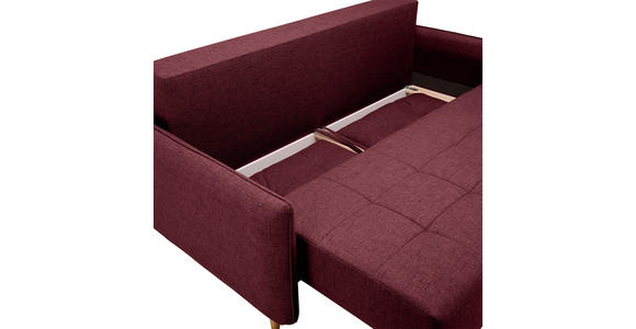 SCHLAFSOFA in Webstoff Dunkelrot  - Eichefarben/Dunkelrot, Design, Holz/Textil (227/98/113cm) - Carryhome