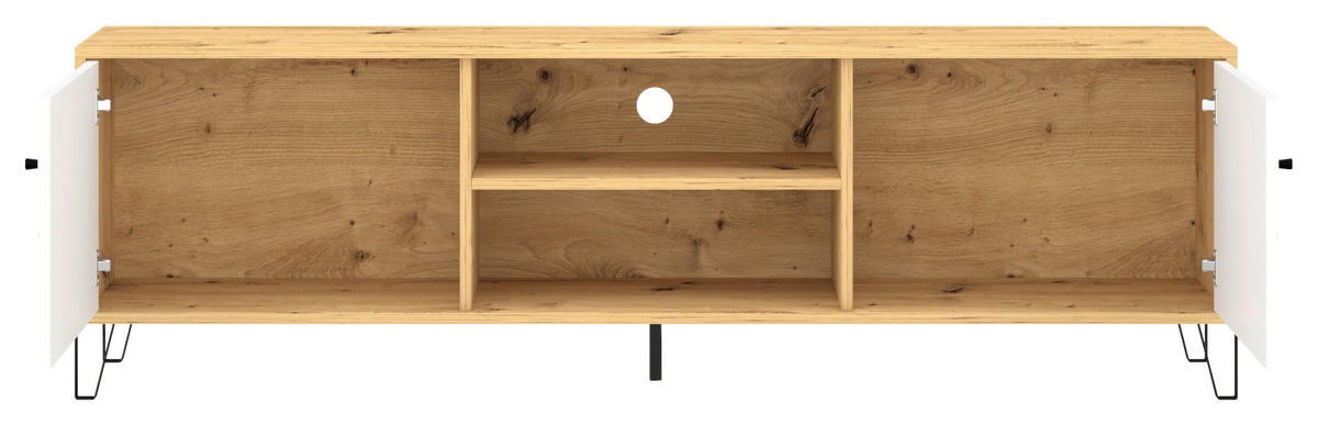 LOWBOARD  in 183,4/55,2/40 cm  - Schwarz/Weiß, Design, Holzwerkstoff/Metall (183,4/55,2/40cm) - Boxxx