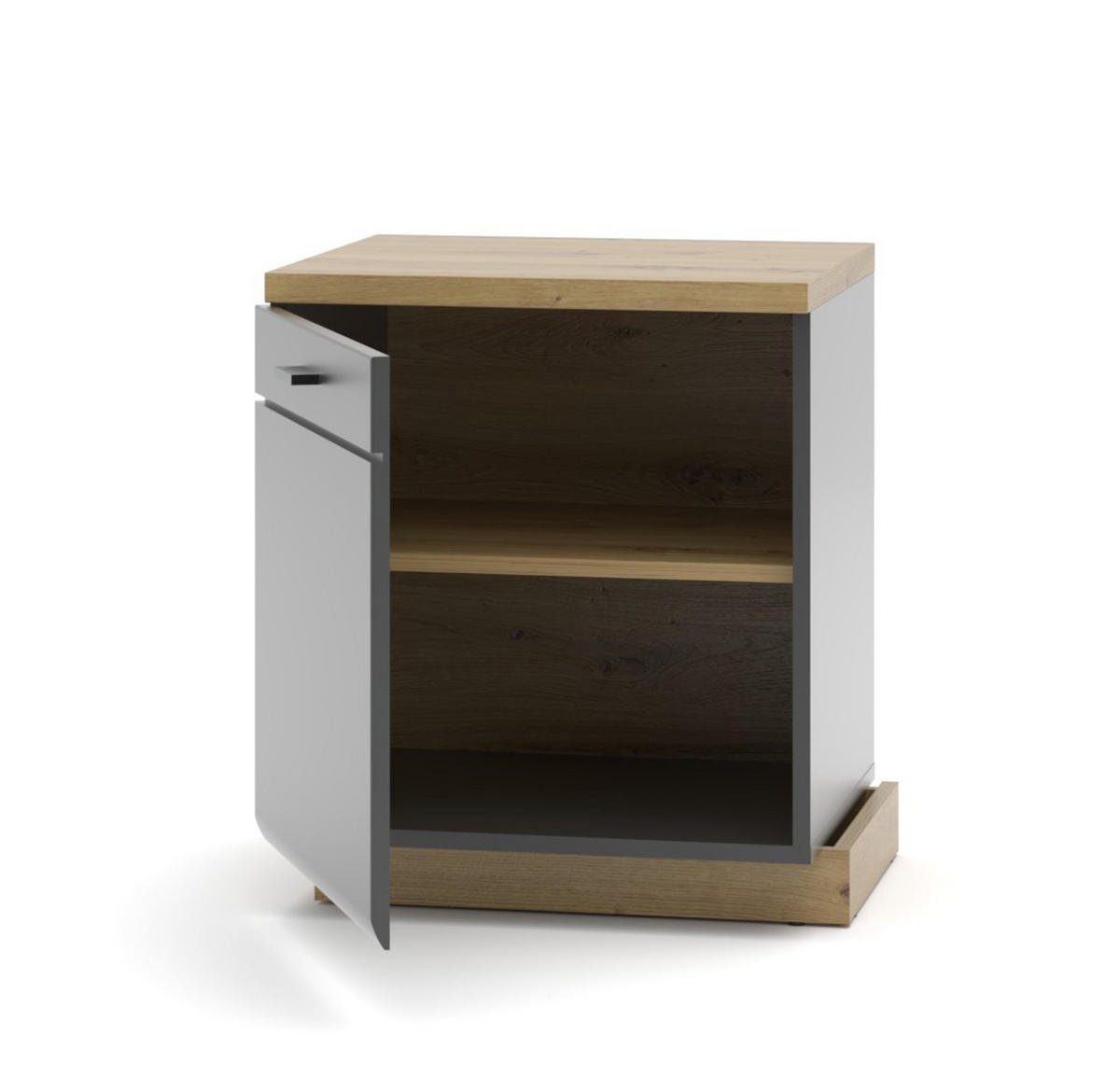 LOWBOARD  in 50/60/47 cm  - Schwarz/Graphitfarben, Design, Holzwerkstoff/Metall (50/60/47cm) - MID.YOU