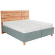 POLSTERBETT Matratze, Lattenrost, Bettkasten Buchefarben, Mintgrün 180/200 cm  - Buchefarben/Weiß, Design, Holz/Textil (180/200cm) - Valnatura