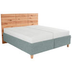 POLSTERBETT Matratze, Lattenrost, Bettkasten Buchefarben, Mintgrün 180/200 cm  - Buchefarben/Weiß, Design, Holz/Textil (180/200cm) - Valnatura