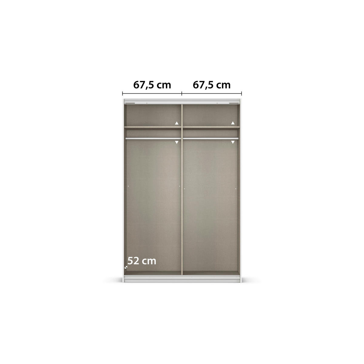 SCHWEBETÜRENSCHRANK 136/210/62 cm 2 Tür(en)-türig Weiß  - Alufarben/Weiß, KONVENTIONELL, Glas/Holzwerkstoff (136/210/62cm) - home24