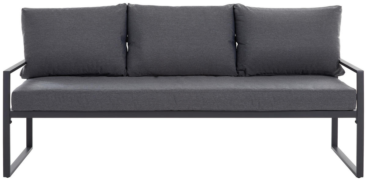 DINING-LOUNGESET  4-teilig  - Anthrazit/Schwarz, Modern, Glas/Textil (317/67/139cm) - Ambia Garden