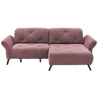 ECKSOFA in Webstoff Flieder  - Flieder/Schwarz, Design, Textil/Metall (262/173cm) - Moderano