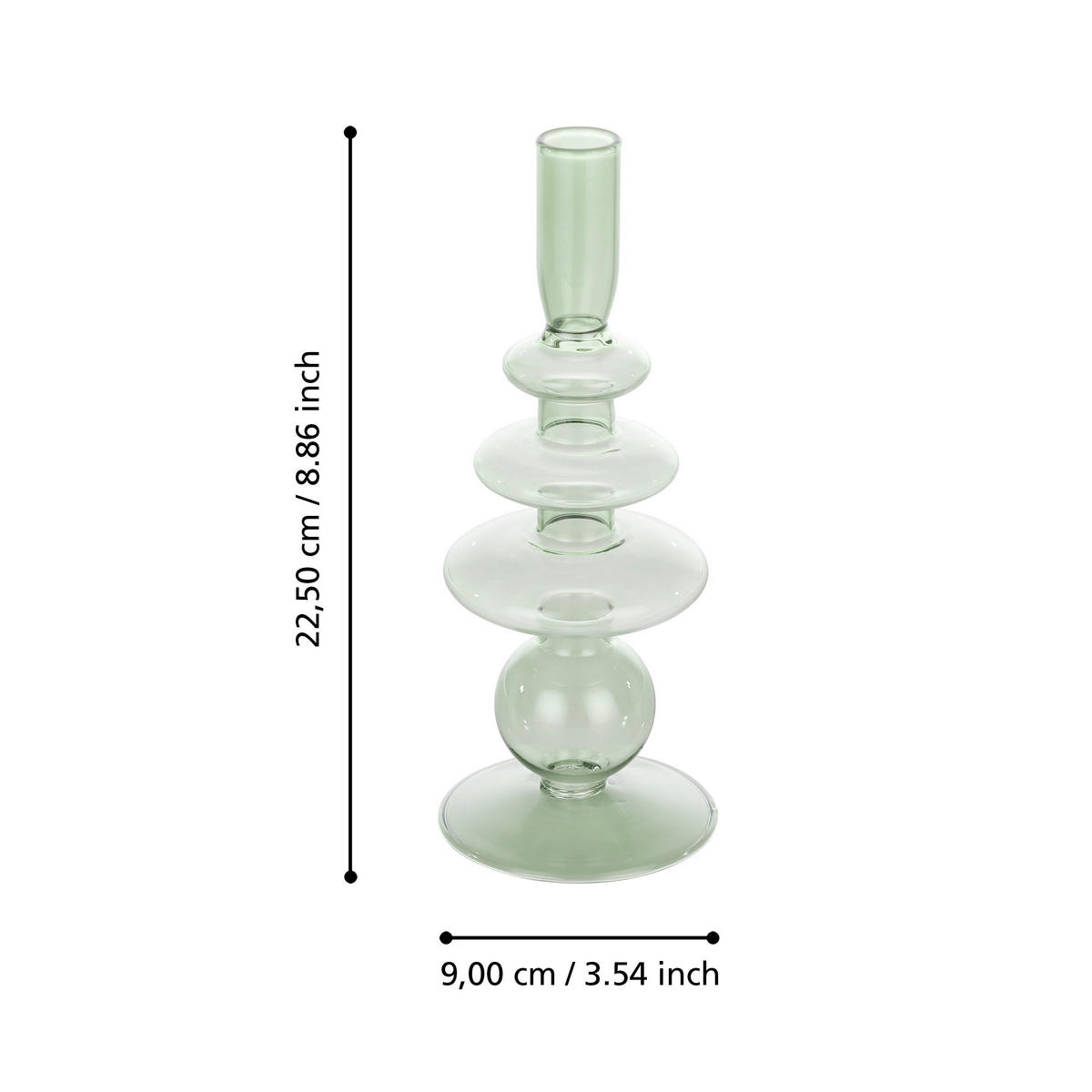 STABKERZENHALTER - Grün, LIFESTYLE, Glas (9/22,5cm)