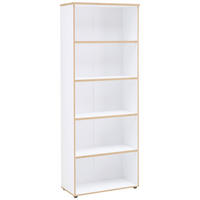 PISARNIŠKI REGAL 75/197/38 cm bela, hrast artisan  - črna/bela, Konvencionalno, umetna masa/leseni material (75/197/38cm) - MID.YOU