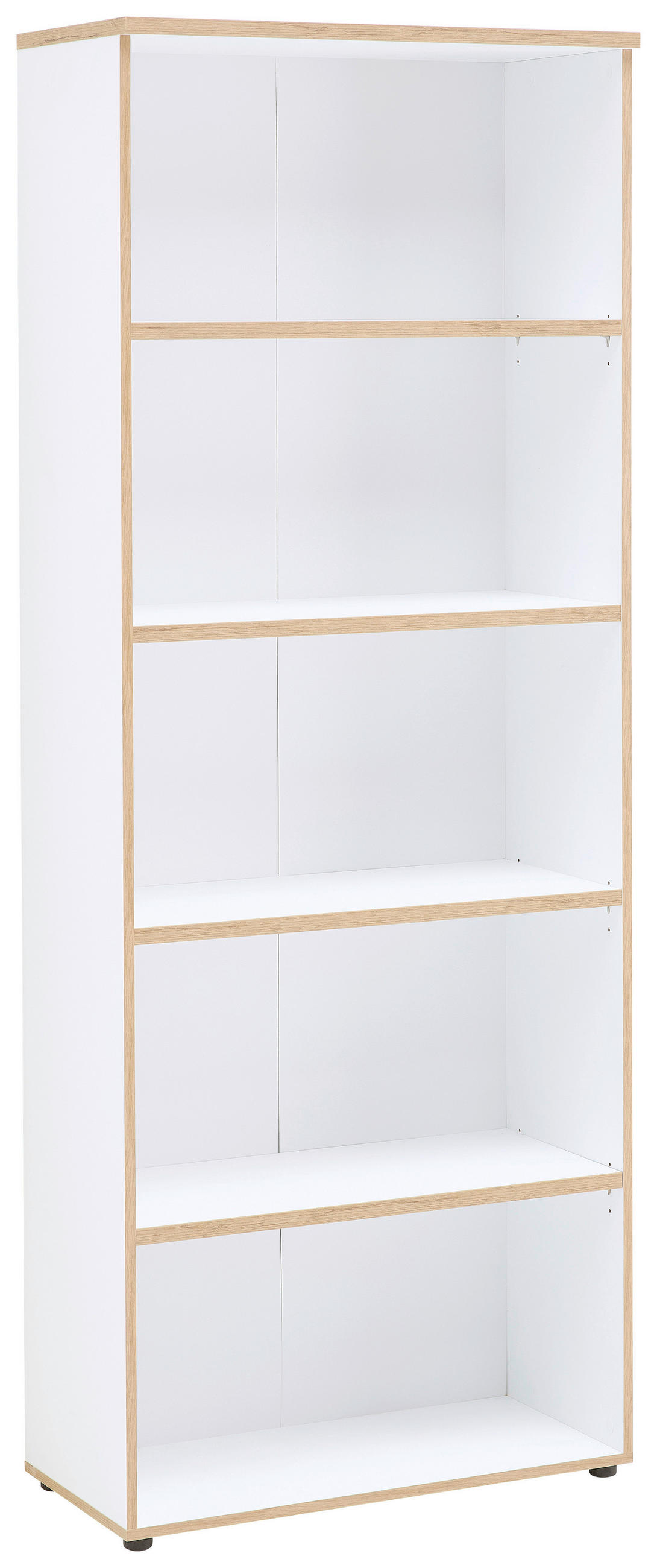 PISARNIŠKI REGAL 75/197/38 cm bela, hrast artisan  - črna/bela, Konvencionalno, umetna masa/leseni material (75/197/38cm) - MID.YOU