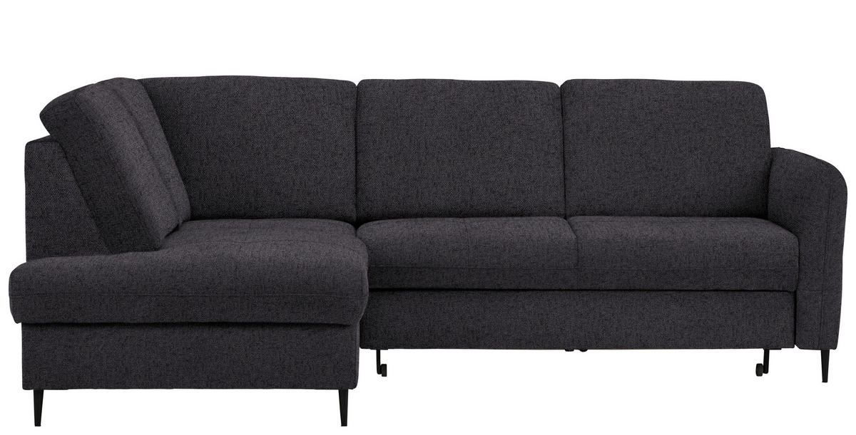 ECKSOFA Dunkelbraun Chenille  - Dunkelbraun/Schwarz, MODERN, Holz/Textil (184/241cm) - Carryhome