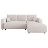 ECKSOFA inkl. Funktionen Beige Cord  - Beige/Schwarz, KONVENTIONELL, Kunststoff/Textil (260/200cm) - Xora