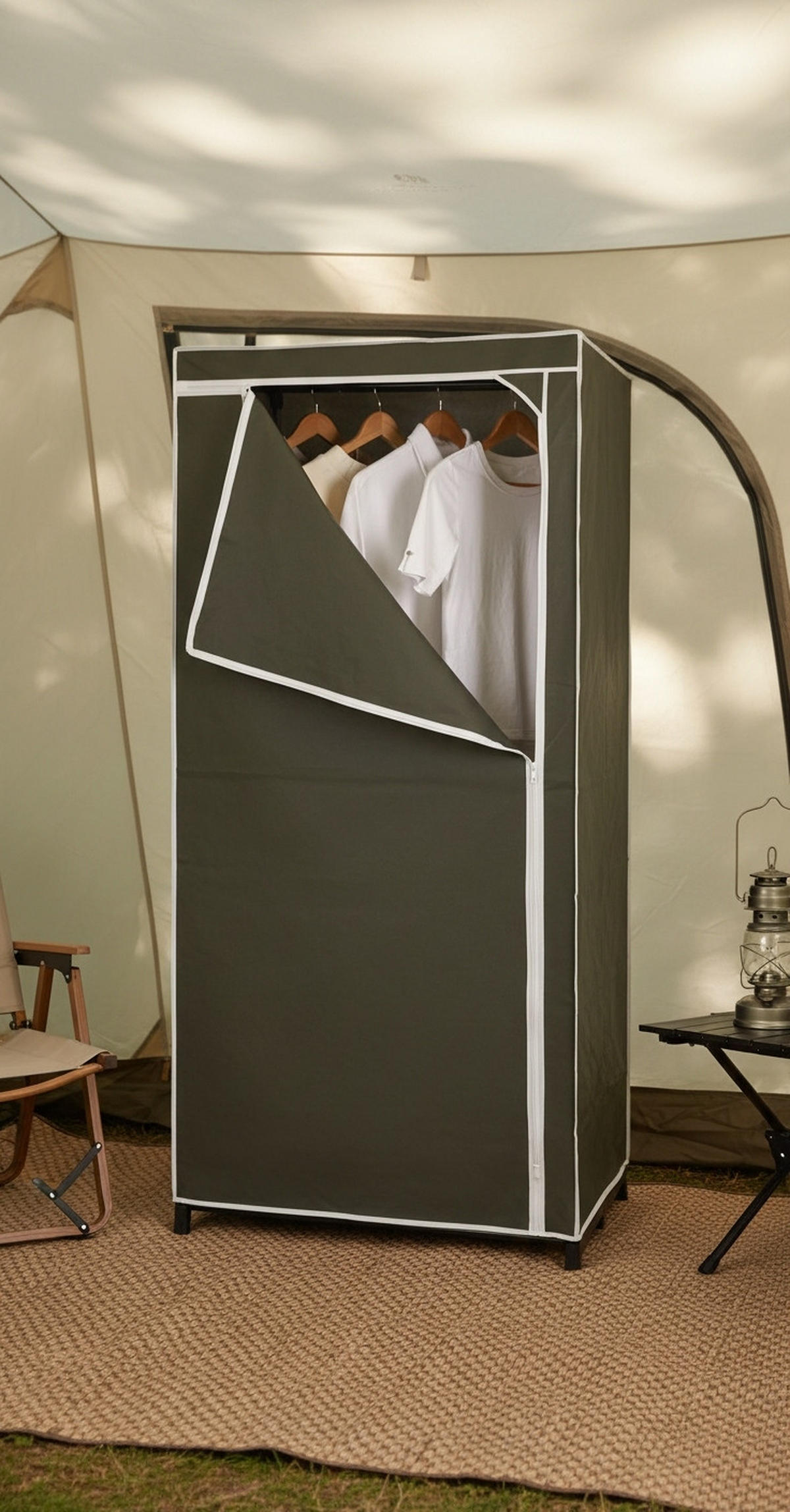 STOFFSCHRANK 75/160/50 cm  in Grau  - Grau, Basics, Kunststoff/Textil (75/160/50cm) - Carryhome