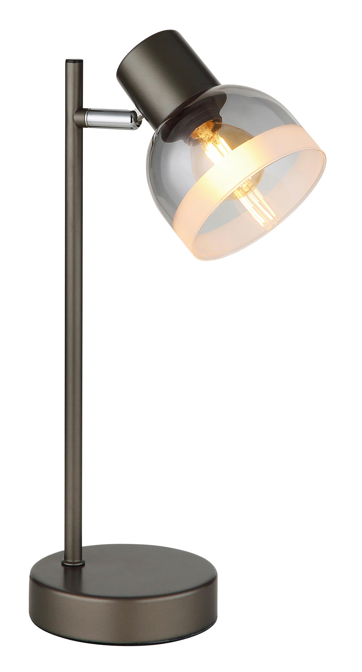 TISCHLEUCHTE Kairo 14,5/12/35 cm  - Chromfarben/Schwarz, Design, Glas/Kunststoff (14,5/12/35cm) - Globo