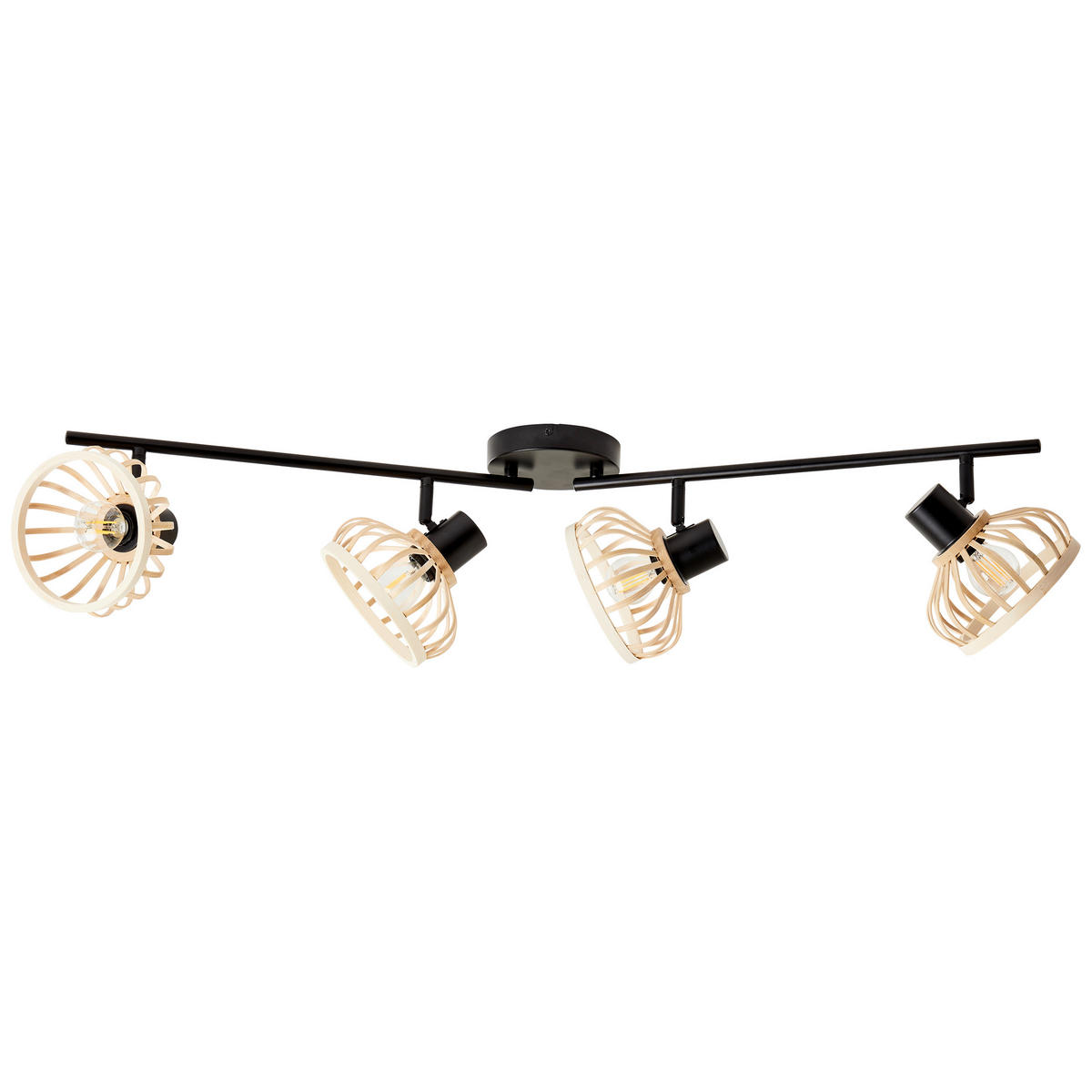 DECKENSTRAHLER - Schwarz/Naturfarben, Basics, Holz/Metall (90,5/22/15cm) - Brilliant