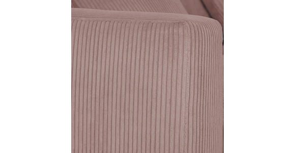 2,5-SITZER in Cord Rosa  - Schwarz/Rosa, KONVENTIONELL, Holz/Textil (203/83/126cm) - Hom`in