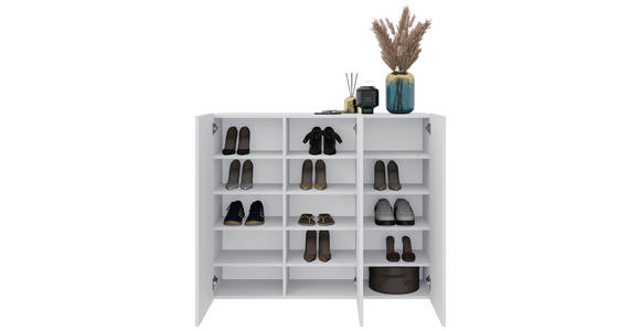HÄNGESCHUHSCHRANK Weiß - Weiß, Design, Holzwerkstoff (120/100/34cm) - Hom`in