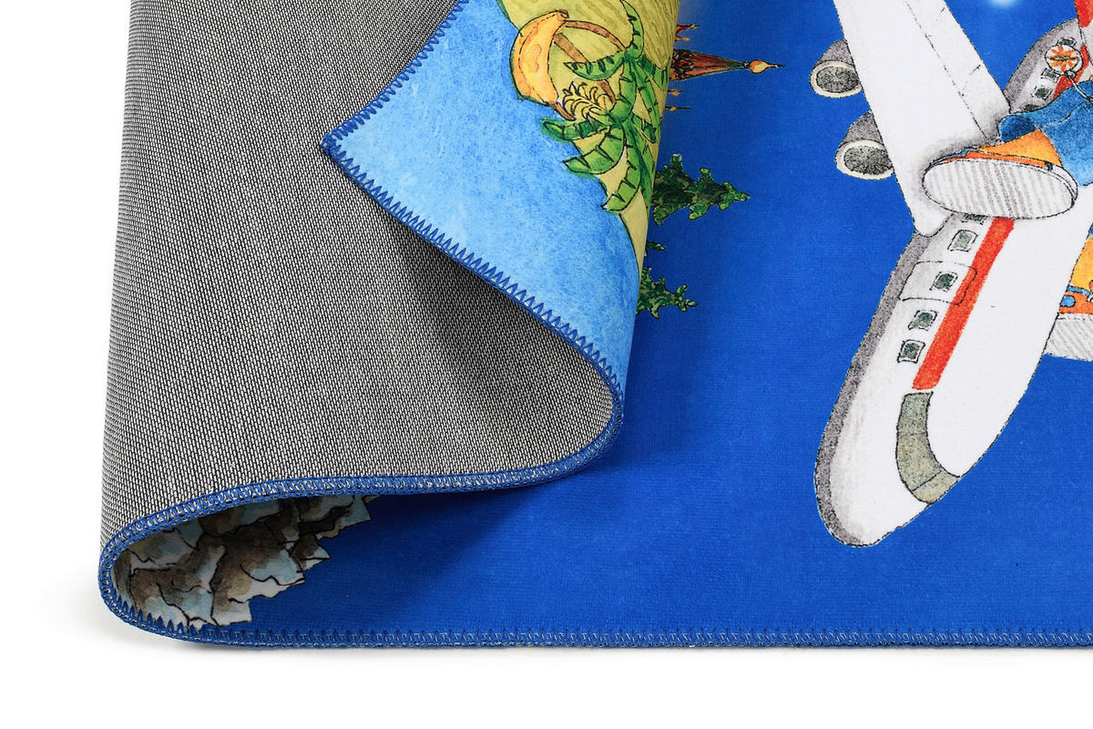 KINDERTEPPICH 80/150 cm Felix der Hase  - Blau, Design, Textil (80/150cm)