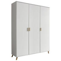 SKRIŇA S OTOČNÝMI DVERAMI, biela, 137/203/53 cm - biela, Modern, drevo/kompozitné drevo (137/203/53cm)