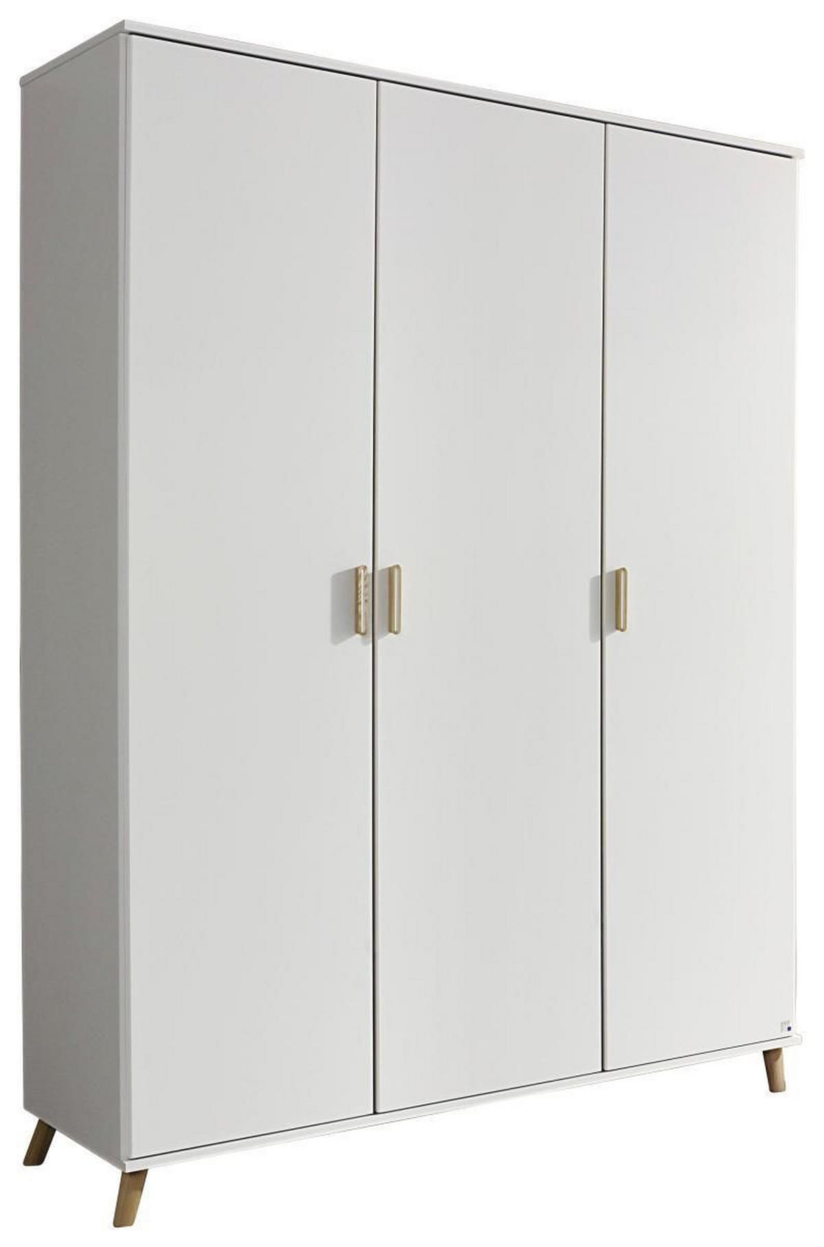 SKRIŇA S OTOČNÝMI DVERAMI, biela, 137/203/53 cm - biela, Modern, drevo/kompozitné drevo (137/203/53cm)