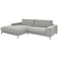 ECKSOFA in Feincord Hellgrau  - Hellgrau/Schwarz, Design, Textil/Metall (207/293cm) - Dieter Knoll