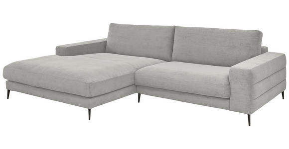 ECKSOFA in Feincord Hellgrau  - Hellgrau/Schwarz, Design, Textil/Metall (207/293cm) - Dieter Knoll