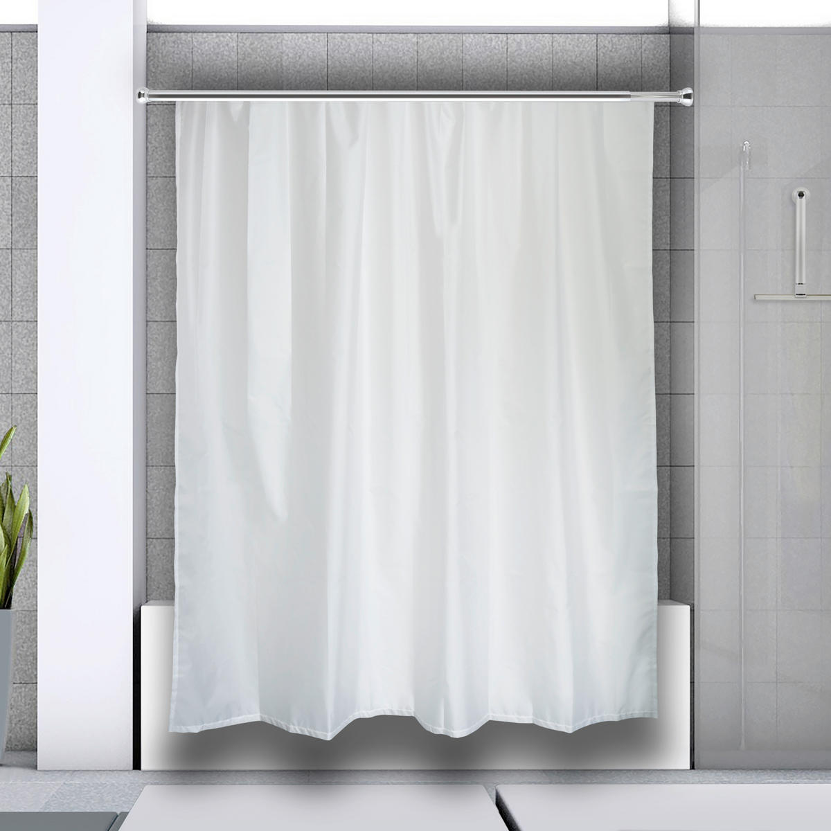 DUSCHVORHANGSTANGE MAGIC 125-220 cm  - Chromfarben, Basics, Metall (125-220cm) - Spirella