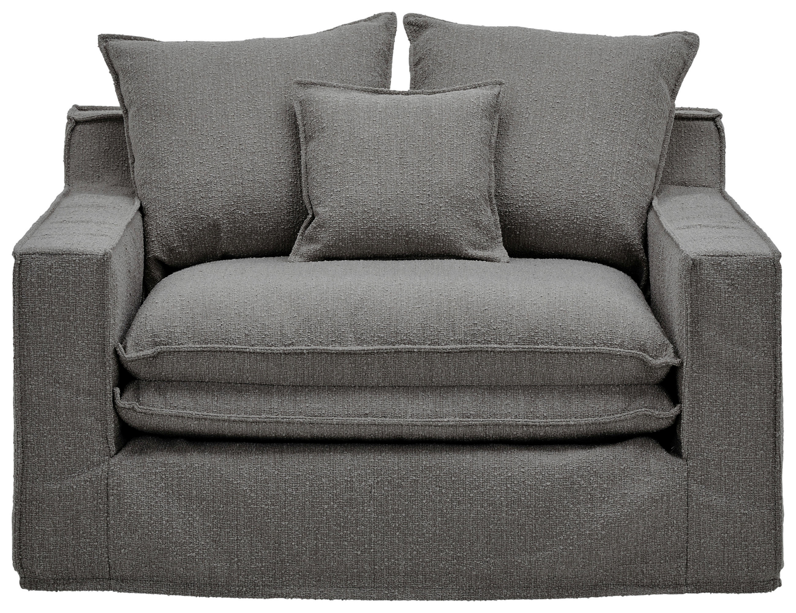 HUSSEN-SESSEL i textil grå  - svart/grå, Trend, textil/plast (129/92/105cm) - Livetastic