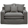 SESSEL Bouclé Grau    - Schwarz/Grau, Trend, Kunststoff/Textil (129/92/105cm) - Livetastic