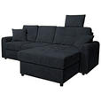 ECKSOFA in Chenille Schwarz  - Schwarz, KONVENTIONELL, Kunststoff/Textil (232/153cm) - Carryhome