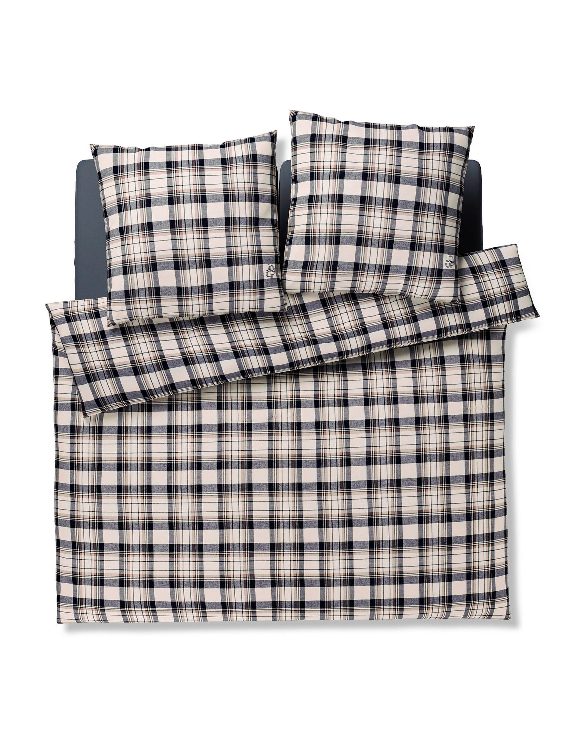 WENDEBETTWÄSCHE Soft Frames Flanell 200/200 cm  - Blau, Design, Textil (200/200cm) - Joop!
